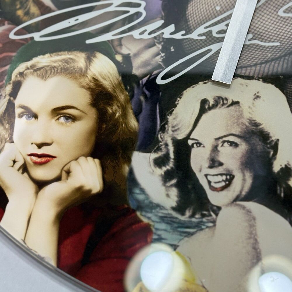 Bernard Of Hollywood Marilyn Monroe Glass Photo Clock 2013 Works - Picture 7 of 13